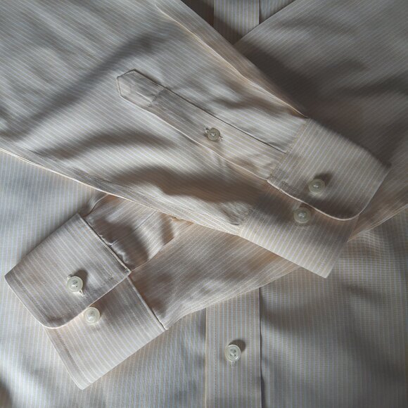 Eddie Bauer SZ M Relaxed Fit 100% Cotton Yellow Striped Men's Button Up Shirt - Picture 3 of 12